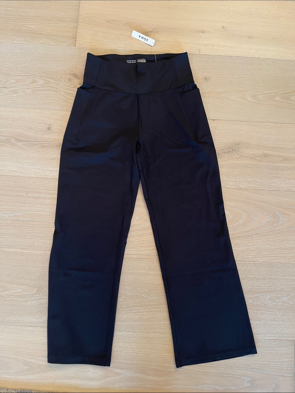 NWT Soma Black Wide-Leg High-Rise ankle kick flare